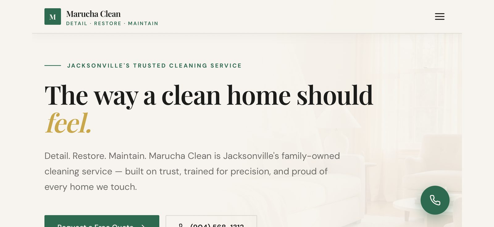 Marucha Clean homepage